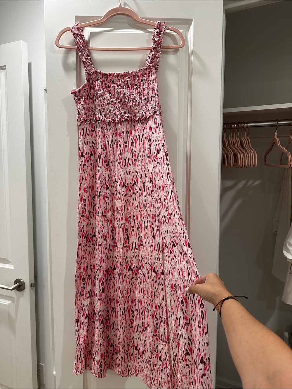 Zara Pink Multi-Print Midi Dress
